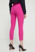 Штани Moschino Jeans жіночі колір рожевий пряме висока посадка
