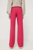 Штани HUGO жіночі колір рожевий пряме висока посадка (3586153)