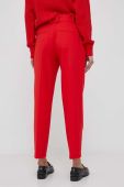 Штани Tommy Hilfiger жіночі колір червоний пряме висока посадка