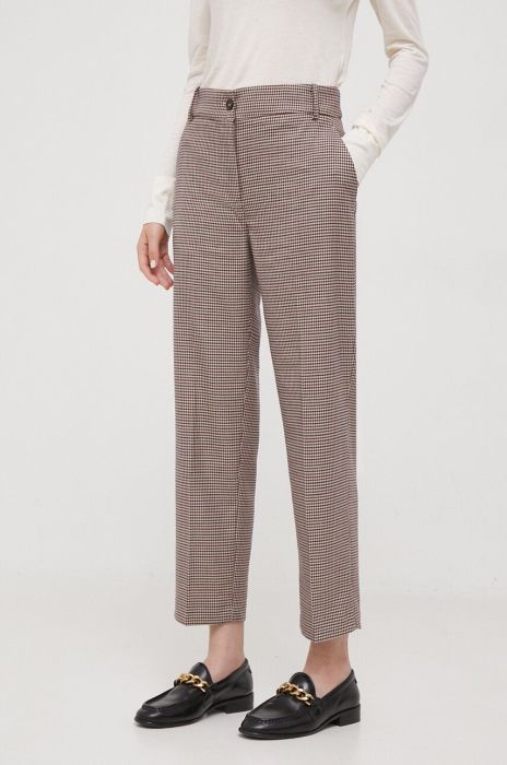 Штани Tommy Hilfiger жіночі колір бежевий фасон chinos висока посадка