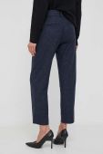 Штани з домішкою вовни Tommy Hilfiger колір синій фасон сигарети висока посадка