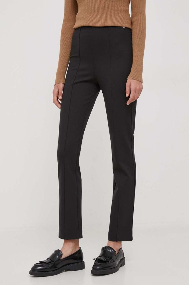 Штани Tommy Hilfiger жіночі колір чорний облягаюче висока посадка (3676388)