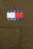 Штани Tommy Jeans жіночі колір зелений широке середня посадка