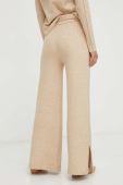 Штани з домішкою вовни Patrizia Pepe колір бежевий пряме висока посадка