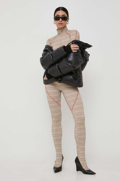 Легінси Patrizia Pepe жіночі колір бежевий візерунок