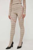 Легінси Patrizia Pepe жіночі колір бежевий візерунок