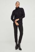 Штани Twinset жіночі колір чорний пряме висока посадка (3651471)