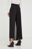Штани Twinset жіночі колір чорний пряме висока посадка (3642226)