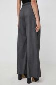 Штани Twinset жіночі колір сірий широке висока посадка