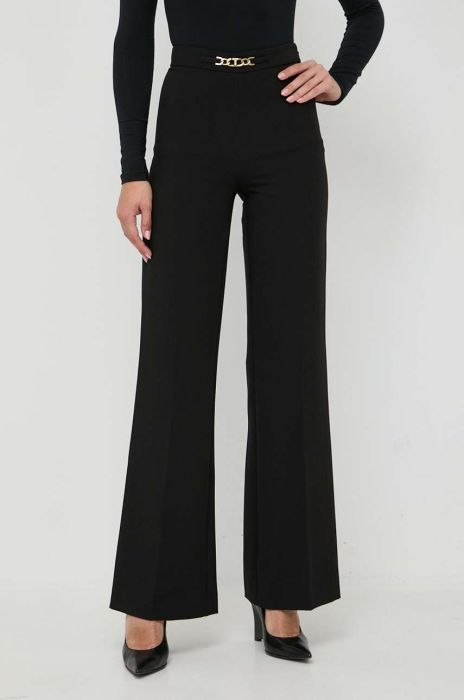 Штани Twinset жіночі колір чорний широке висока посадка (3622209)