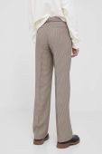 Штани Dkny жіночі колір бежевий пряме висока посадка