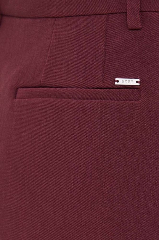 Штани Dkny жіночі колір бордовий пряме висока посадка (3497439) фото 4