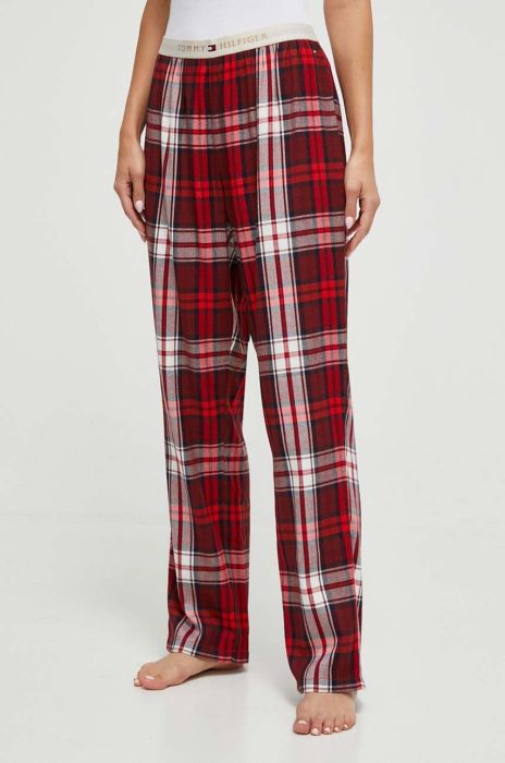 Піжамні штани Tommy Hilfiger жіночі колір бордовий