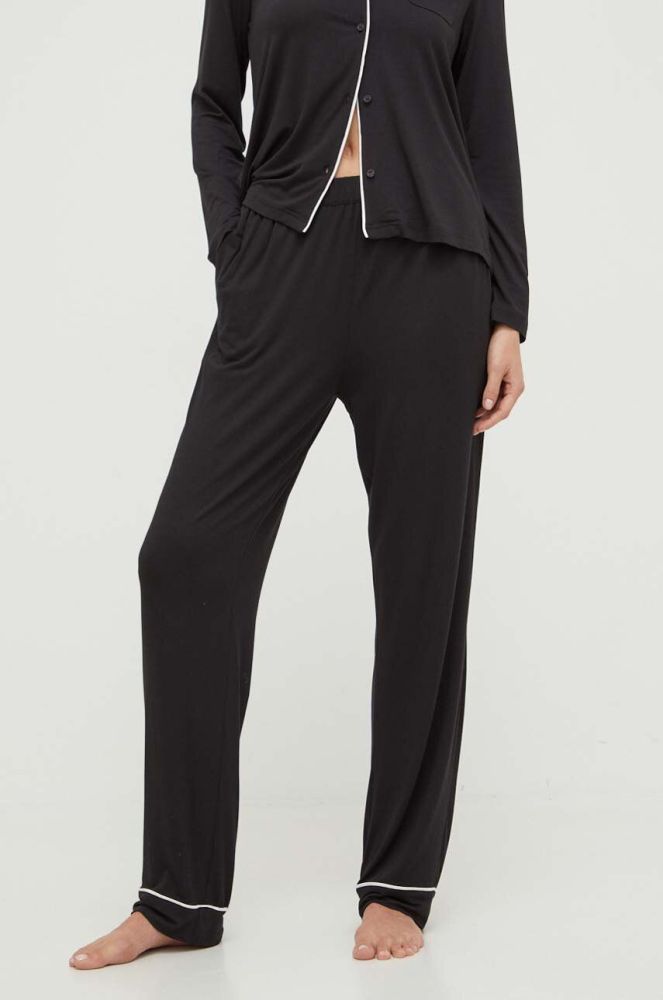 Піжамні штани Tommy Hilfiger жіночі колір чорний