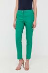 Штани Morgan жіночі колір зелений фасон сигарети висока посадка