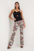 Штани Morgan жіночі пряме висока посадка колір барвистий (3425738)
