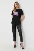 Штани Karl Lagerfeld жіночі колір чорний пряме висока посадка (3504490)