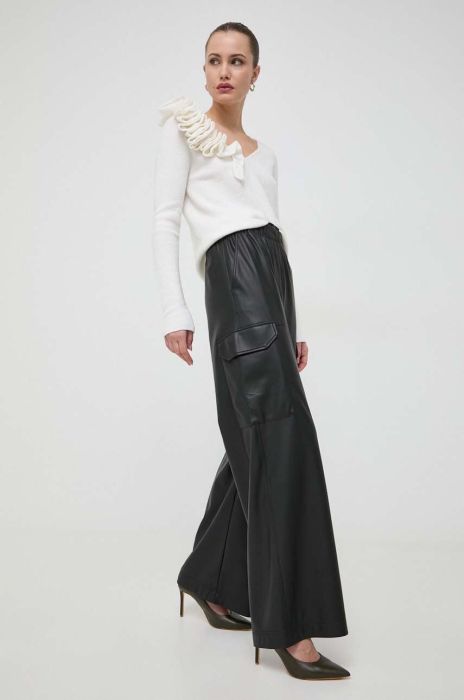 Штани MAX&Co. жіночі колір чорний фасон cargo висока посадка