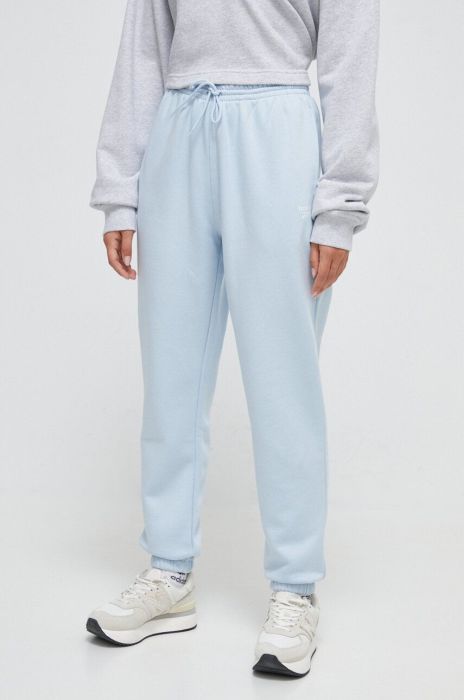 Спортивні штани Reebok однотонні колір блакитний (3575758)