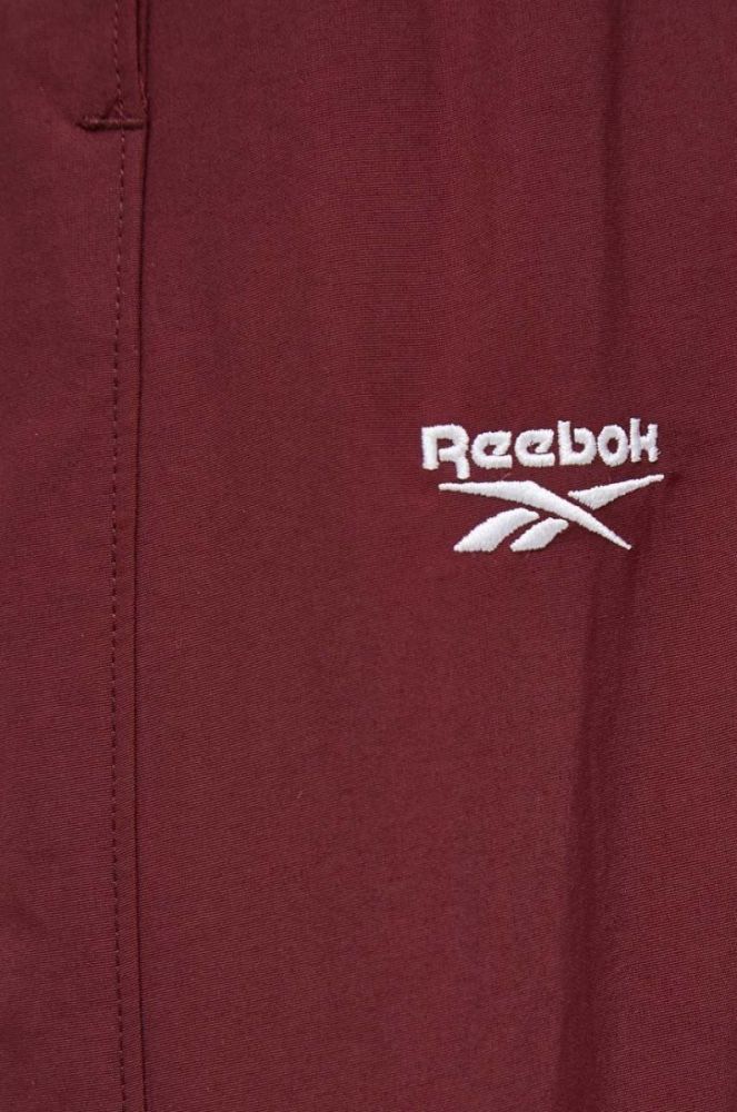Спортивні штани Reebok Classic колір бордовий однотонні фото 4