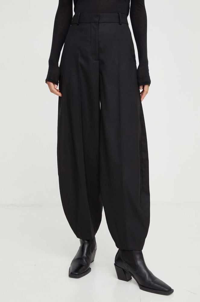 Штани By Malene Birger жіночі колір чорний широке висока посадка
