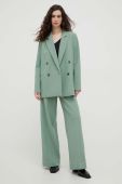 Штани Lovechild жіночі колір зелений пряме висока посадка