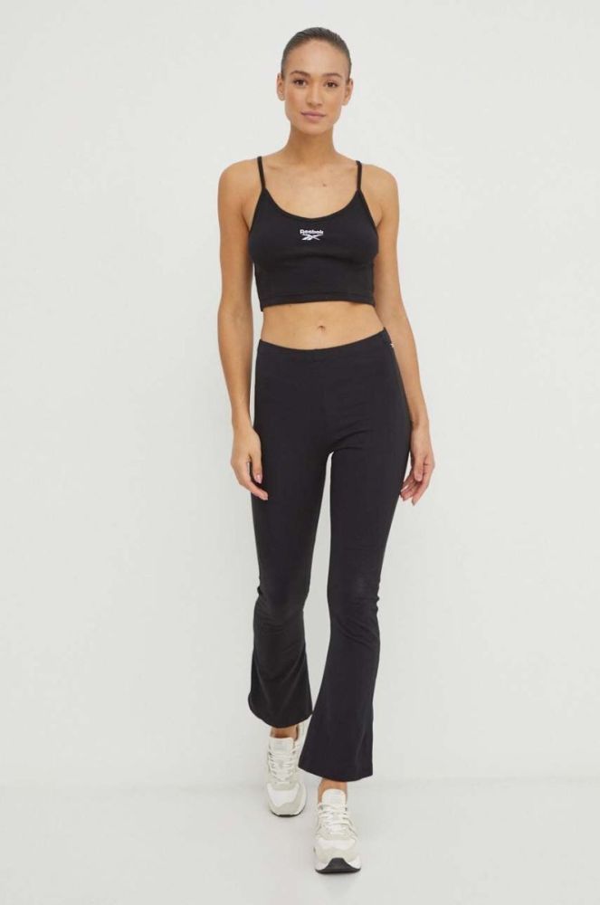Легінси Reebok Classic жіночі колір чорний однотонні фото 2