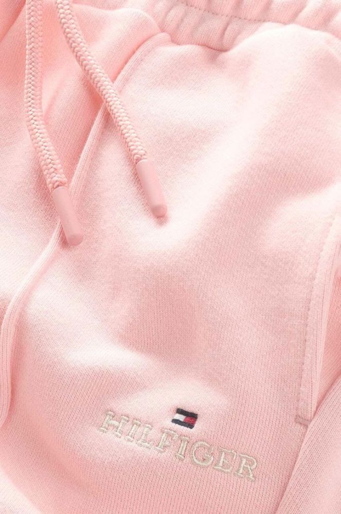 Дитячі бавовняні штани Tommy Hilfiger колір рожевий однотонні (3313379) фото 3