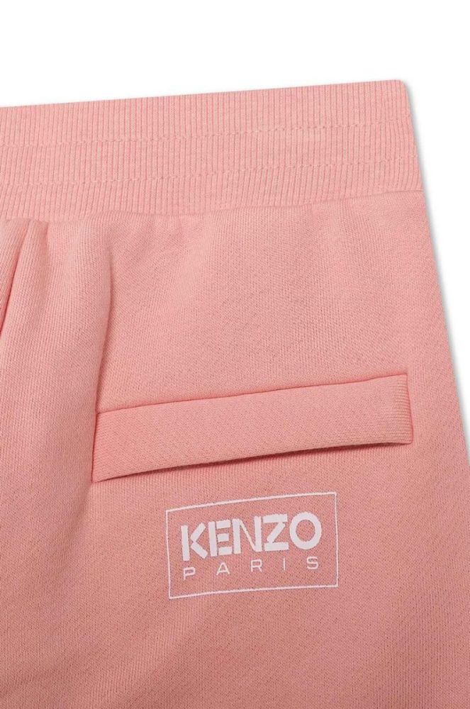 Дитячі спортивні штани Kenzo Kids колір рожевий однотонні (3425748) фото 3