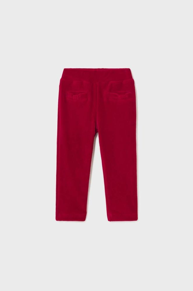 Дитячі вельветові штани Mayoral колір червоний однотонні