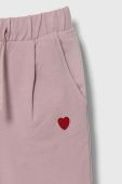 Дитячі спортивні штани United Colors of Benetton колір фіолетовий однотонні (3398177)