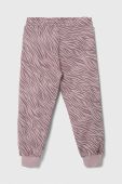 Дитячі бавовняні штани Sisley колір рожевий візерунок