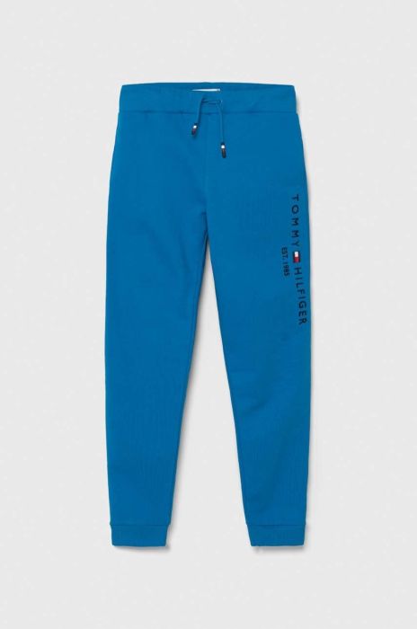 Дитячі бавовняні штани Tommy Hilfiger однотонні колір блакитний (3447241)