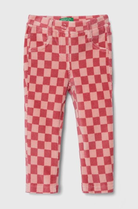 Дитячі штани United Colors of Benetton колір рожевий візерунок (3497512)
