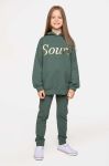 Дитячі спортивні штани Coccodrillo колір зелений однотонні (3507984)