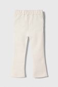 Дитячі бавовняні штани Guess колір бежевий однотонні