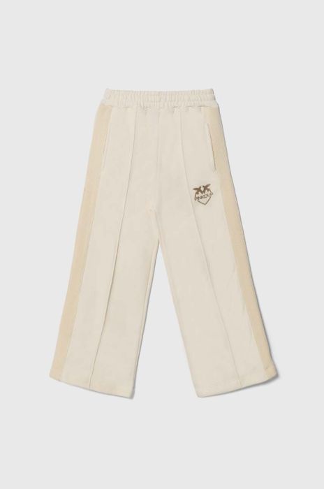 Дитячі бавовняні штани Pinko Up колір бежевий з принтом (3438927)
