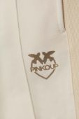 Дитячі бавовняні штани Pinko Up колір бежевий з принтом (3438927)