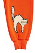 Дитячі бавовняні штани Mini Rodini колір помаранчевий з аплікацією