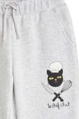 Дитячі бавовняні штани Mini Rodini колір сірий з принтом