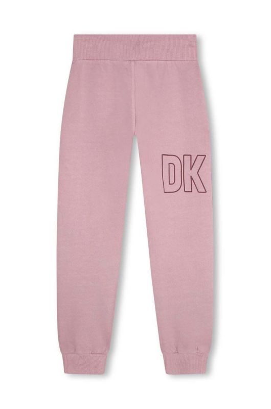 Дитячі бавовняні штани Dkny колір фіолетовий з принтом (3421700) фото 2