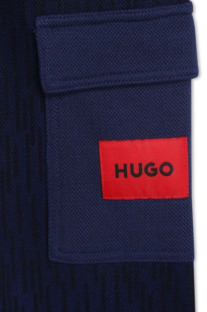 Дитячі бавовняні штани HUGO колір синій візерунок (3459459) фото 3