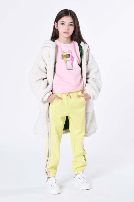Дитячі спортивні штани Karl Lagerfeld колір жовтий з аплікацією (3572089)
