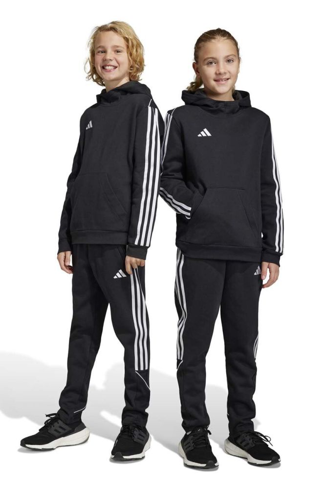 Дитячі спортивні штани adidas Performance TIRO23L SW PNTY колір чорний з аплікацією