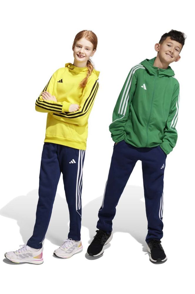 Дитячі спортивні штани adidas Performance TIRO23L SW PNTY колір синій з аплікацією