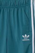Дитячі спортивні штани adidas Originals колір бірюзовий з аплікацією