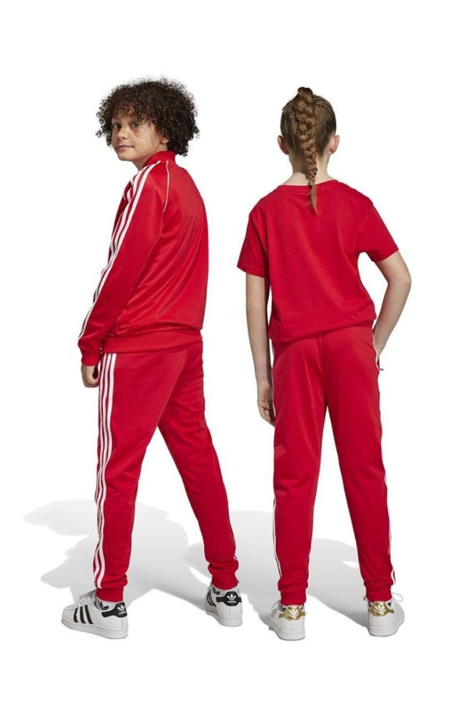 Дитячі спортивні штани adidas Originals колір червоний візерунок фото 5