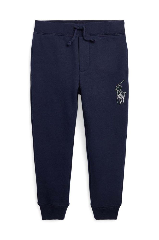 Дитячі бавовняні штани Polo Ralph Lauren колір синій з принтом (3639128)