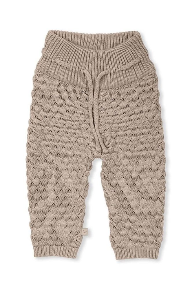 Дитячі бавовняні штани That's mine 027151 Bowie Pants колір бежевий однотонні фото 2