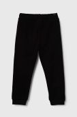 Дитячі бавовняні штани United Colors of Benetton колір чорний меланж (3394964)
